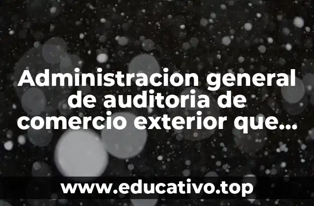 Administracion general de auditoria de comercio exterior que es