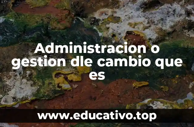 Administracion o gestion dle cambio que es