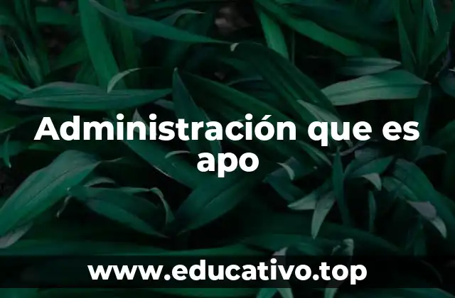 Administración que es apo