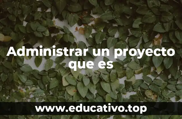 Administrar un proyecto que es