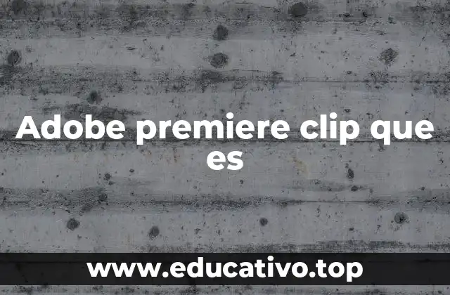 Adobe premiere clip que es