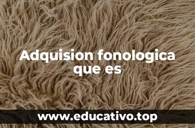 Adquision fonologica que es