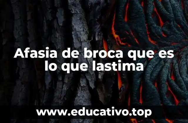 Afasia de broca que es lo que lastima