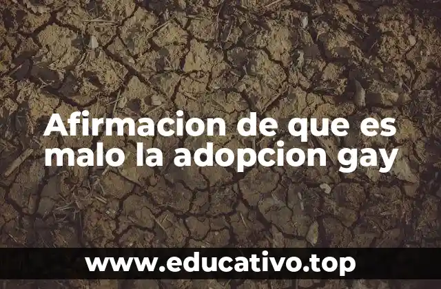 Afirmacion de que es malo la adopcion gay
