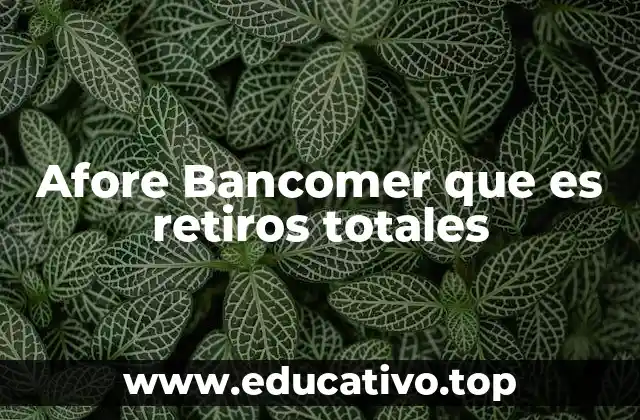 Afore Bancomer que es retiros totales