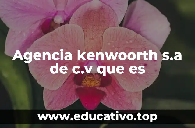 Agencia kenwoorth s.a de c.v que es