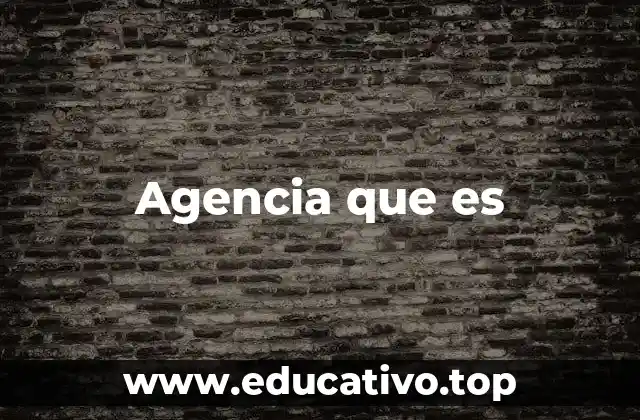 Agencia que es