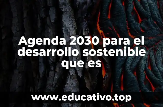 Agenda 2030 para el desarrollo sostenible que es