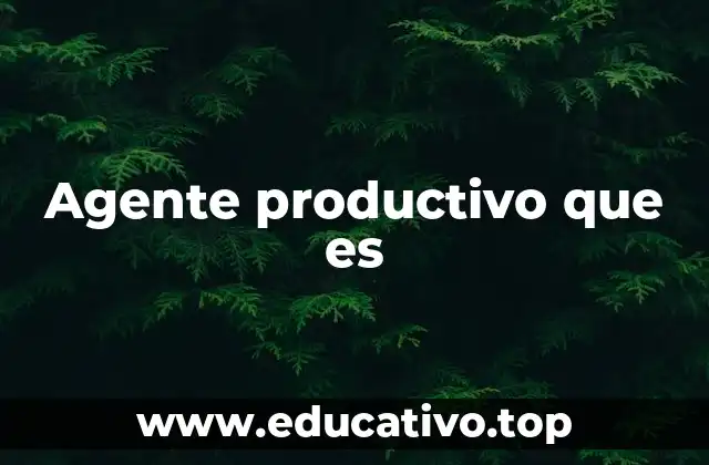 Agente productivo que es