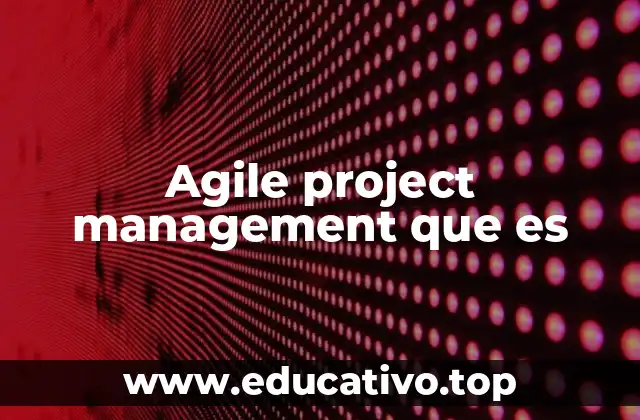 Agile project management que es