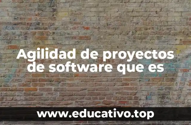 Agilidad de proyectos de software que es