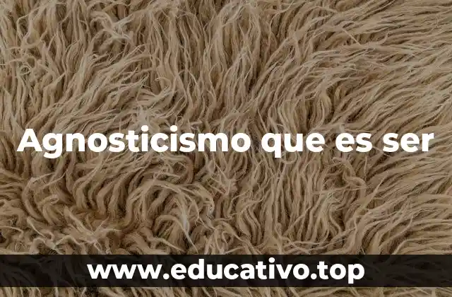 Agnosticismo que es ser