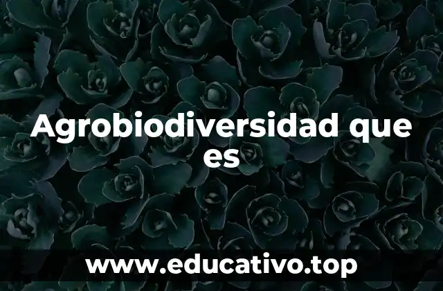 Agrobiodiversidad que es