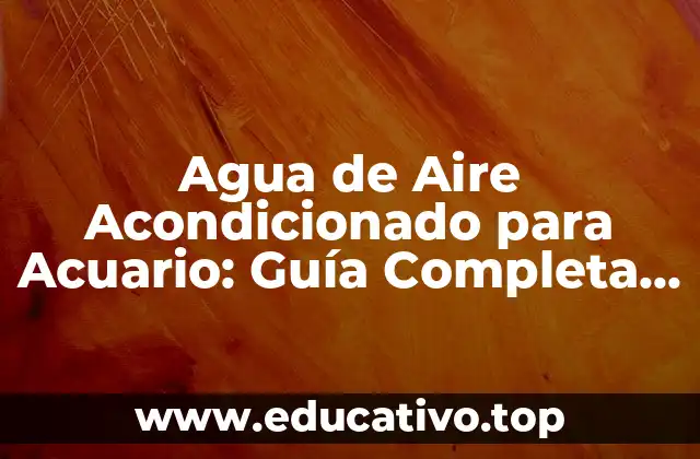 Agua de Aire Acondicionado para Acuario: Guía Completa y Detallada