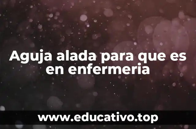 Aguja alada para que es en enfermeria