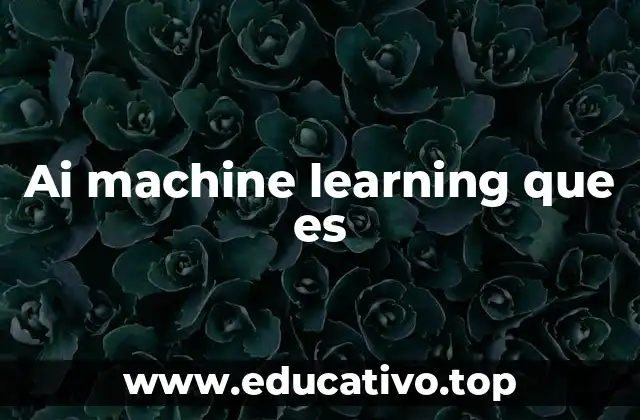 Ai machine learning que es
