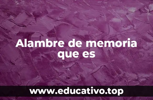 Alambre de memoria que es