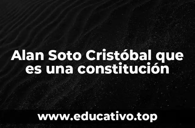 Alan Soto Cristóbal que es una constitución
