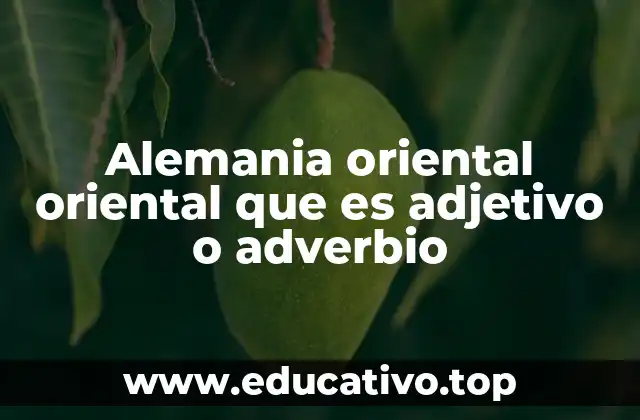 Alemania oriental oriental que es adjetivo o adverbio