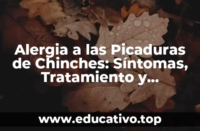 Alergia a las Picaduras de Chinches: Síntomas, Tratamiento y Prevención