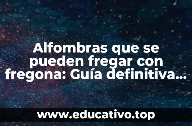 Alfombras que se pueden fregar con fregona: Guía definitiva para una limpieza efectiva