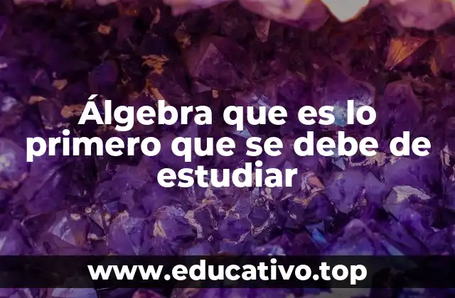 Álgebra que es lo primero que se debe de estudiar