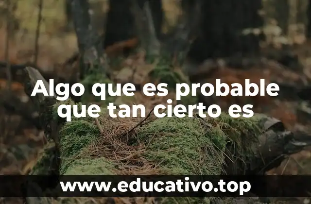 Algo que es probable que tan cierto es