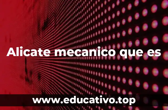 Alicate mecanico que es