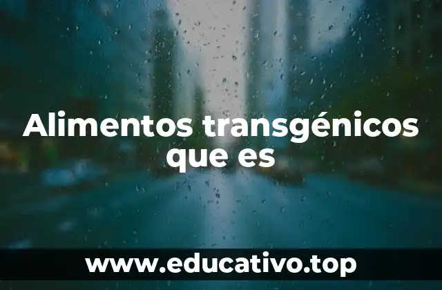 Alimentos transgénicos que es