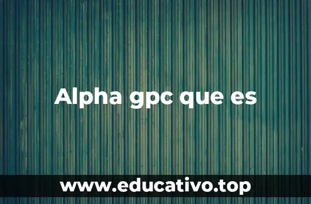 Alpha gpc que es
