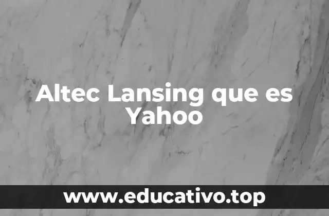 Altec Lansing que es Yahoo