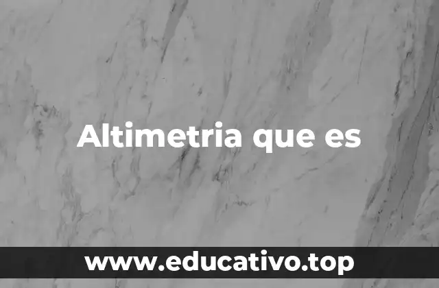 Altimetria que es