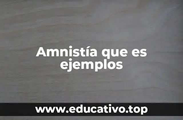 Amnistía que es ejemplos