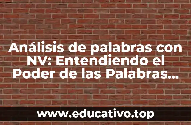 Análisis de palabras con NV: Entendiendo el Poder de las Palabras con Valor Nutricional