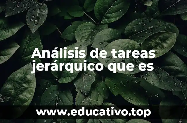 Análisis de tareas jerárquico que es