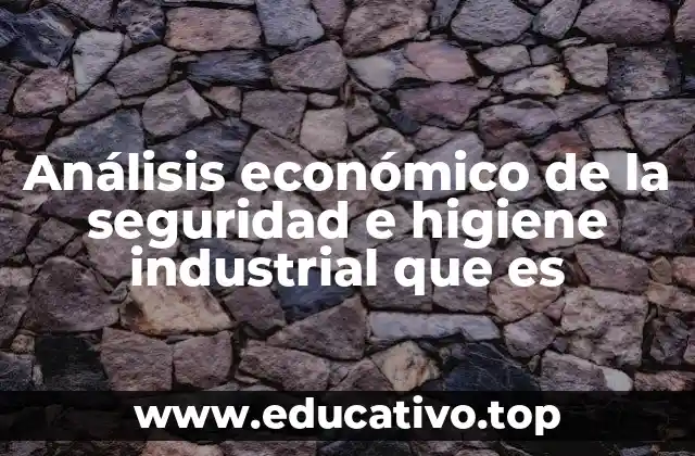 Análisis económico de la seguridad e higiene industrial que es