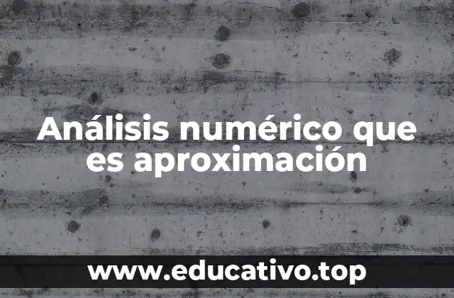 Análisis numérico que es aproximación