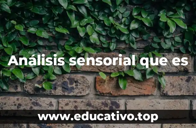Análisis sensorial que es