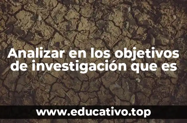 Analizar en los objetivos de investigación que es
