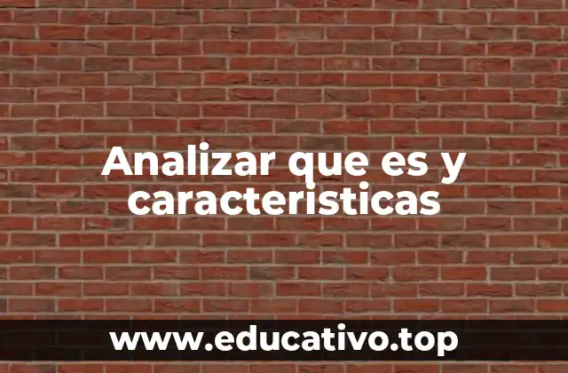 Analizar que es y caracteristicas
