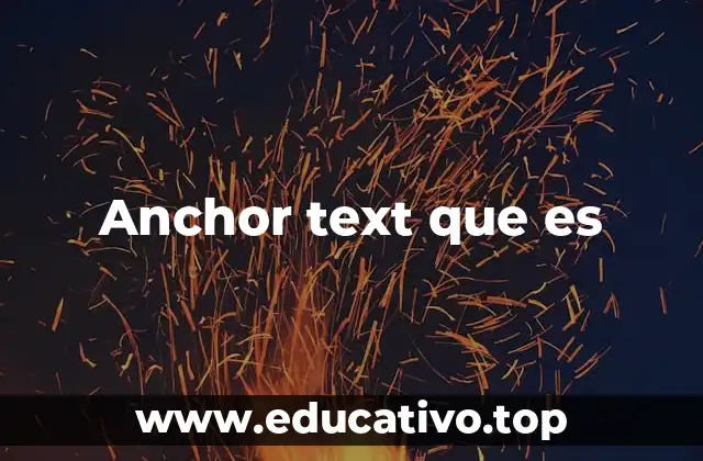 Anchor text que es