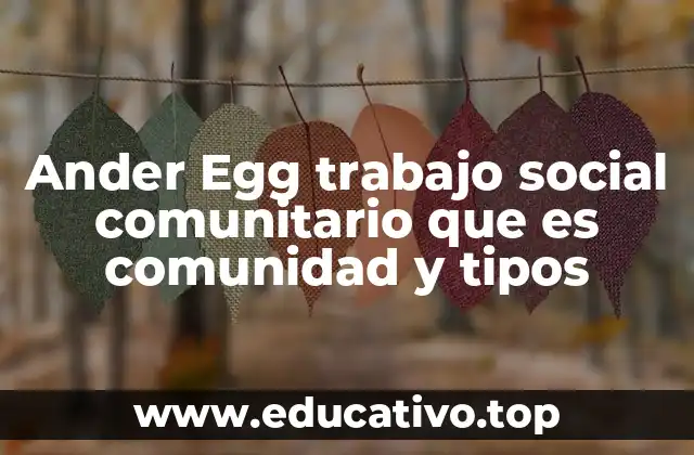 Ander Egg trabajo social comunitario que es comunidad y tipos