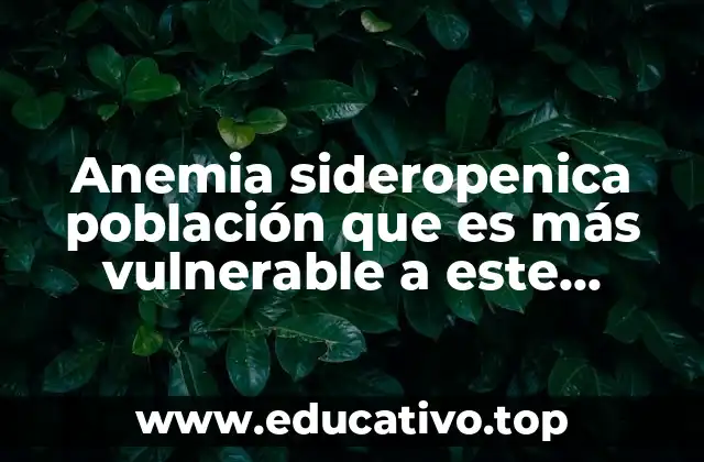 Anemia sideropenica población que es más vulnerable a este padecimiento