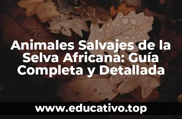 Animales Salvajes de la Selva Africana: Guía Completa y Detallada