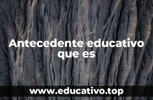 Antecedente educativo que es