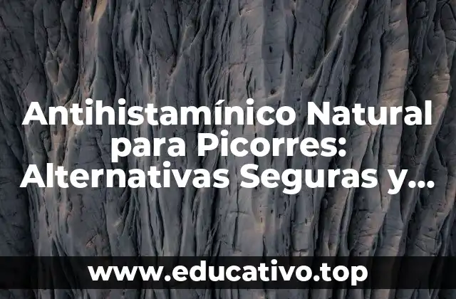 Antihistamínico Natural para Picorres: Alternativas Seguras y Efectivas