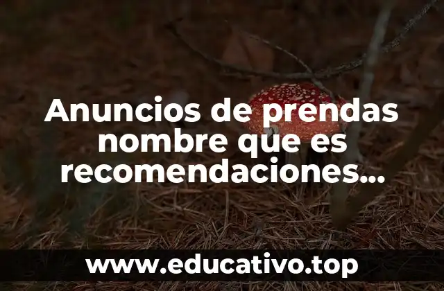 Anuncios de prendas nombre que es recomendaciones tiempo de efecto