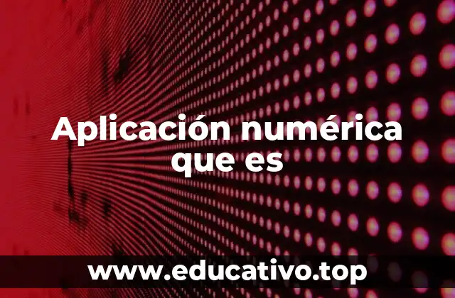 Aplicación numérica que es