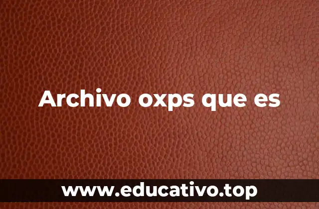 Archivo oxps que es
