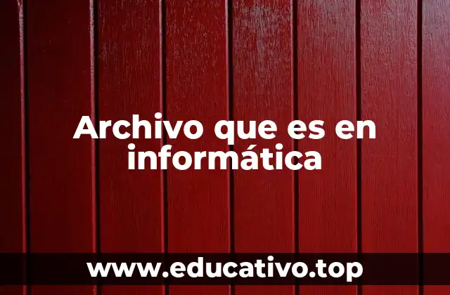 Archivo que es en informática